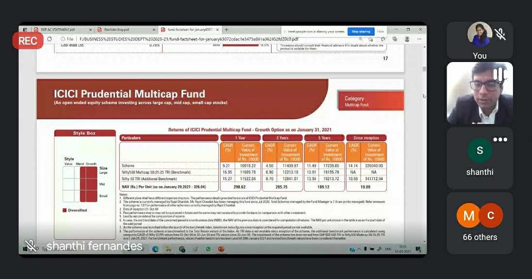Webinar_Mutual Funds_CFP Himanshu addressing students_13.03.2021